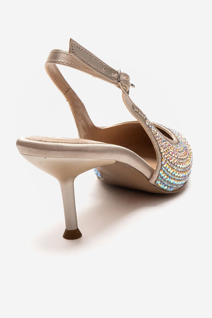 Yasmina - Nude Stone Embellished Stiletto Pump (Women)