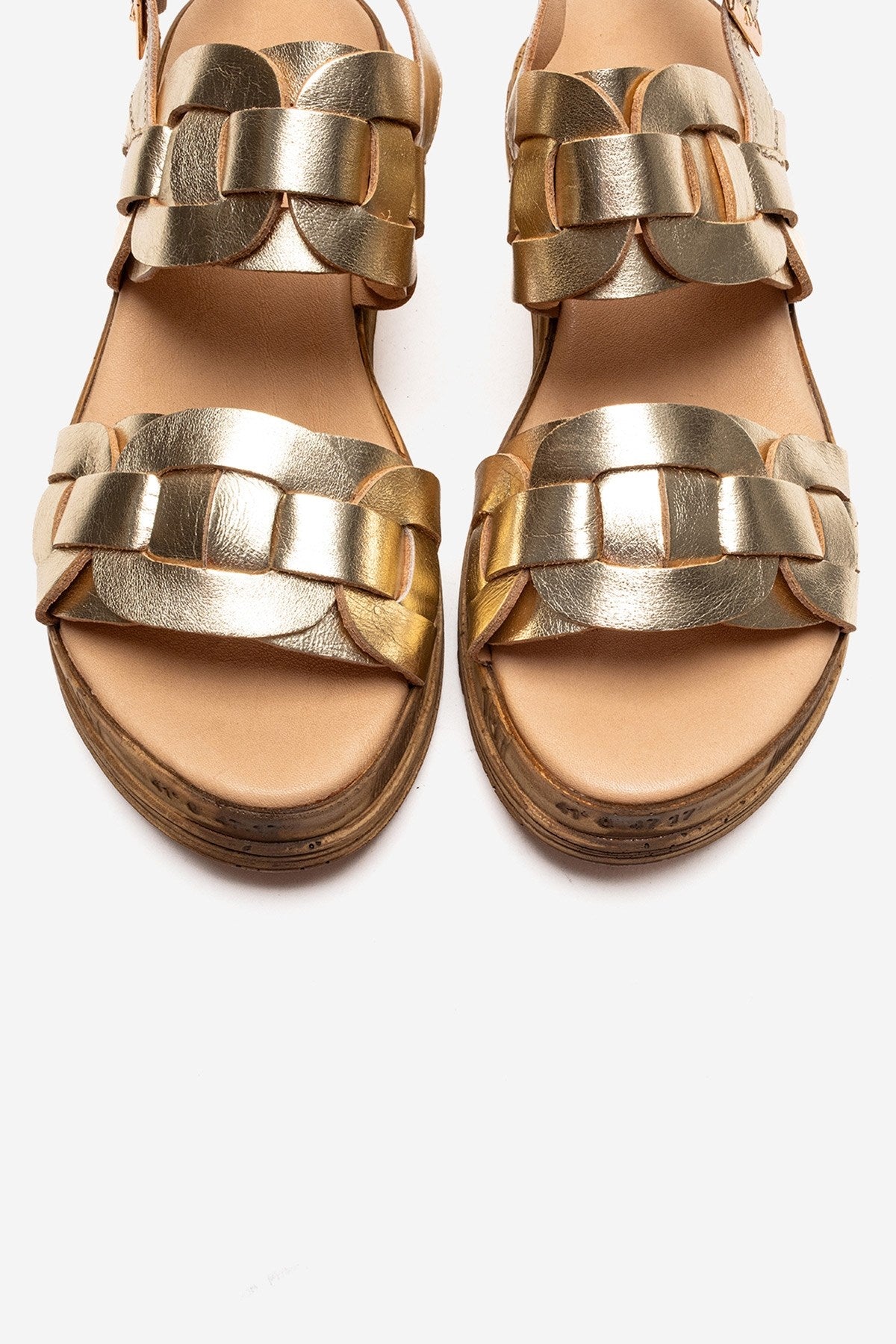 ELVORO - Gold Genuine Leather Sandal (Women)