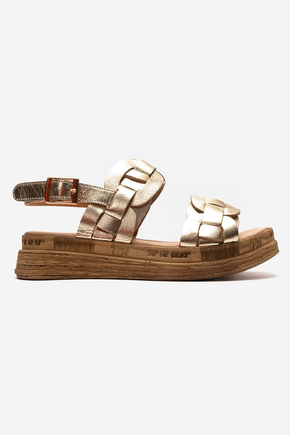 ELVORO - Gold Genuine Leather Sandal (Women)