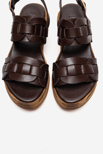 ELVORO - Brown Genuine Leather Sandal (Women)