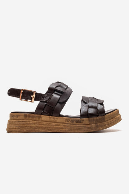 ELVORO - Brown Genuine Leather Sandal (Women)