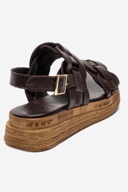ELVORO - Brown Genuine Leather Sandal (Women)