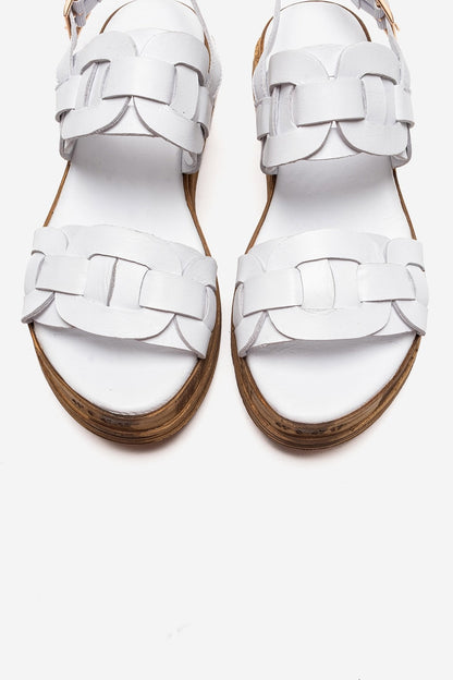 ELVORO - White Genuine Leather Sandal (Women)