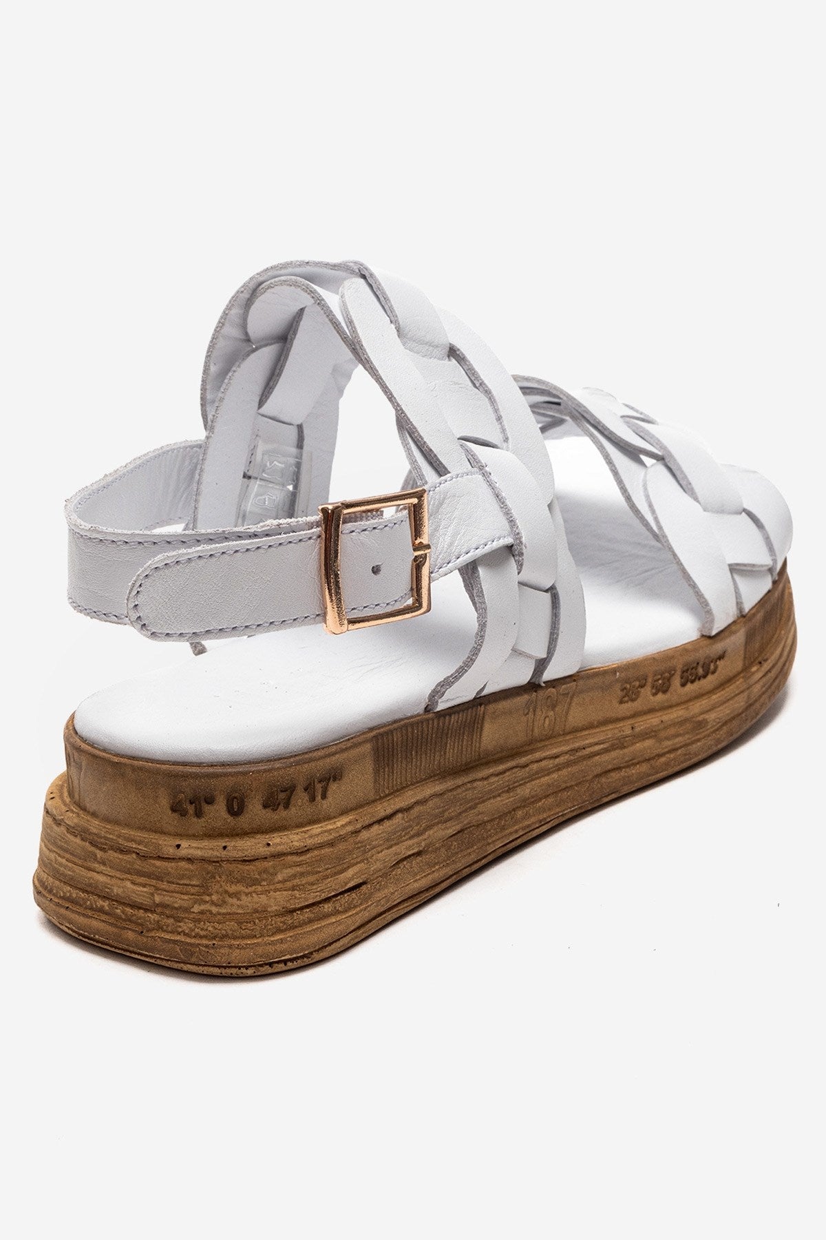 ELVORO - White Genuine Leather Sandal (Women)
