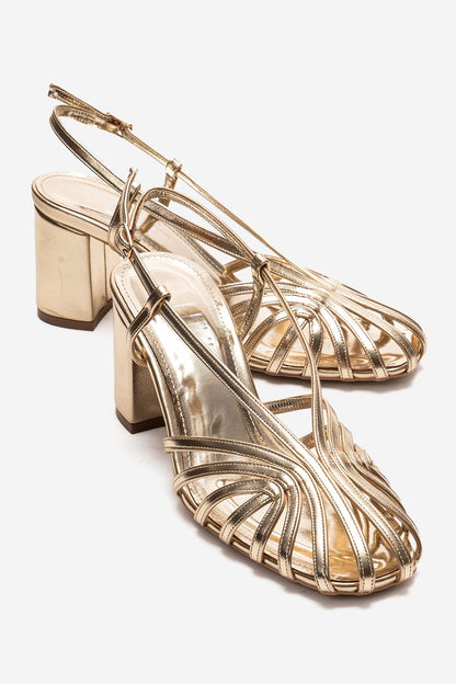 WILDA - Zapatos de tacón grueso dorado (Mujer)