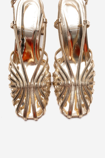 WILDA - Zapatos de tacón grueso dorado (Mujer)