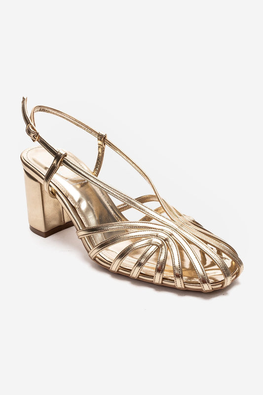 WILDA - Zapatos de tacón grueso dorado (Mujer)