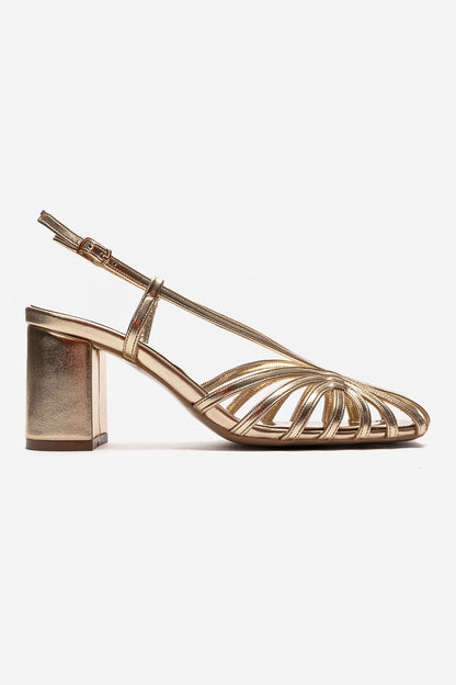 WILDA - Zapatos de tacón grueso dorado (Mujer)