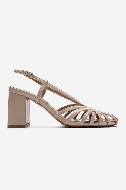 WILDA - Beige Block Heel Shoe (Women)