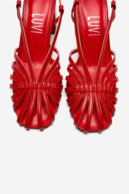 WILDA - Zapatos de tacón de bloque rojos (Mujer)