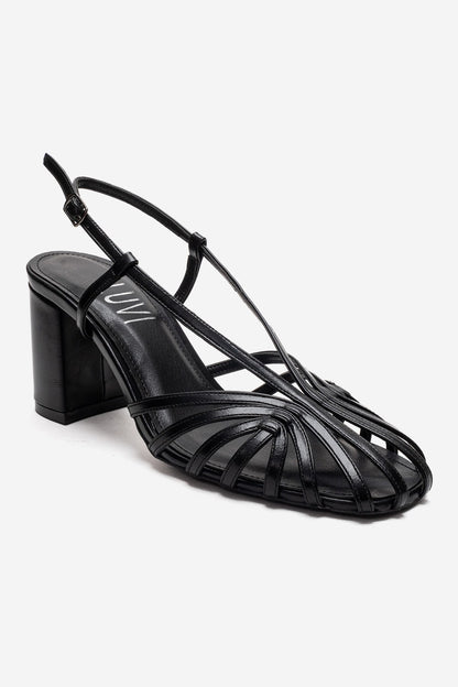 WILDA - Black Block Heel Shoe (Women)