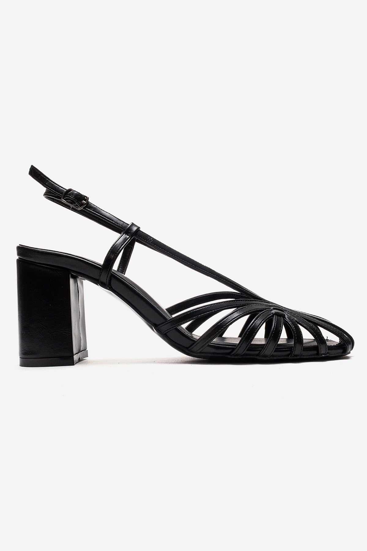 WILDA - Black Block Heel Shoe (Women)