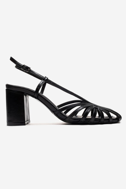 WILDA - Black Block Heel Shoe (Women)