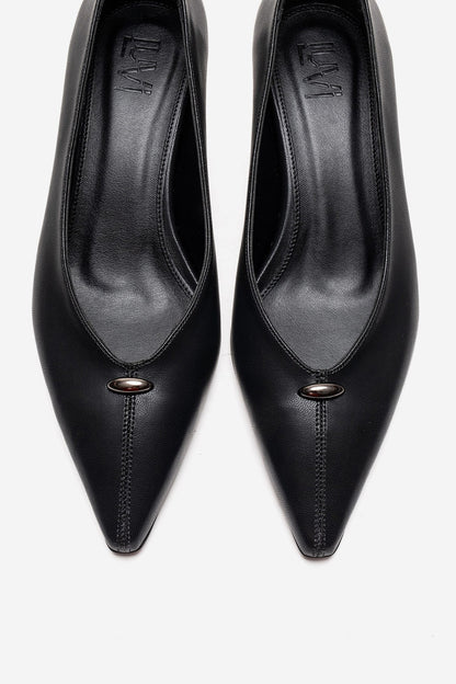 VERSAY - Zapatos de tacón bajo de aguja con puntera (Mujer)