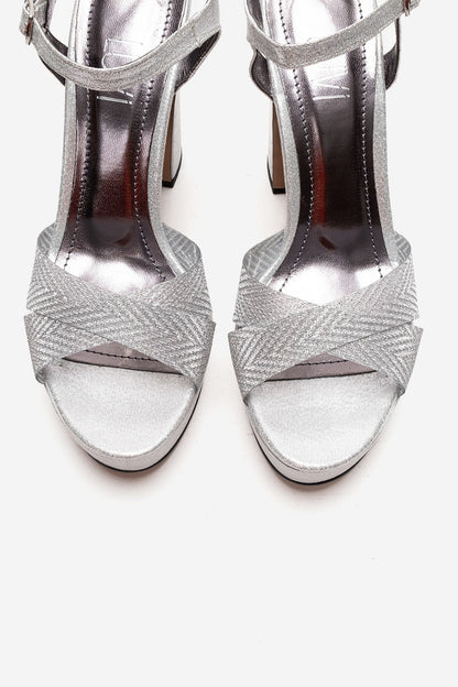 ORELION - Silver Platform Heel Evening Shoe (Women)