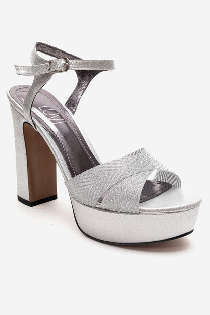 ORELION - Silver Platform Heel Evening Shoe (Women)