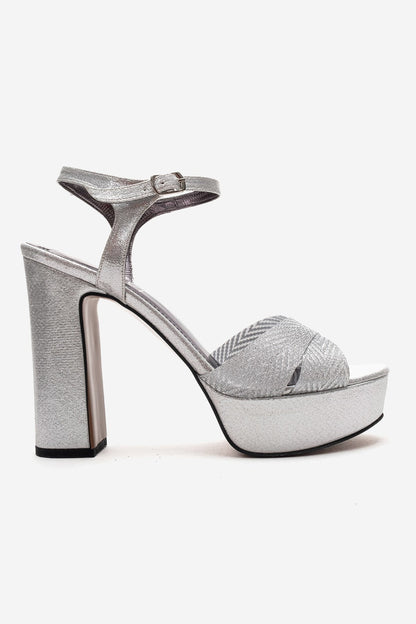 ORELION - Silver Platform Heel Evening Shoe (Women)