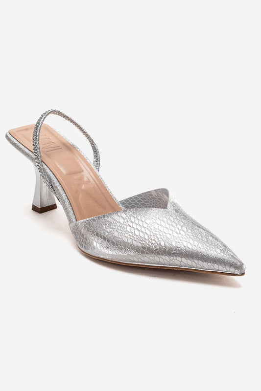 RENOS - Silver Pointed Toe Stiletto Pump (Women)