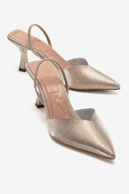 RENOS - Gold Pointed Toe Stiletto Pump (Women)