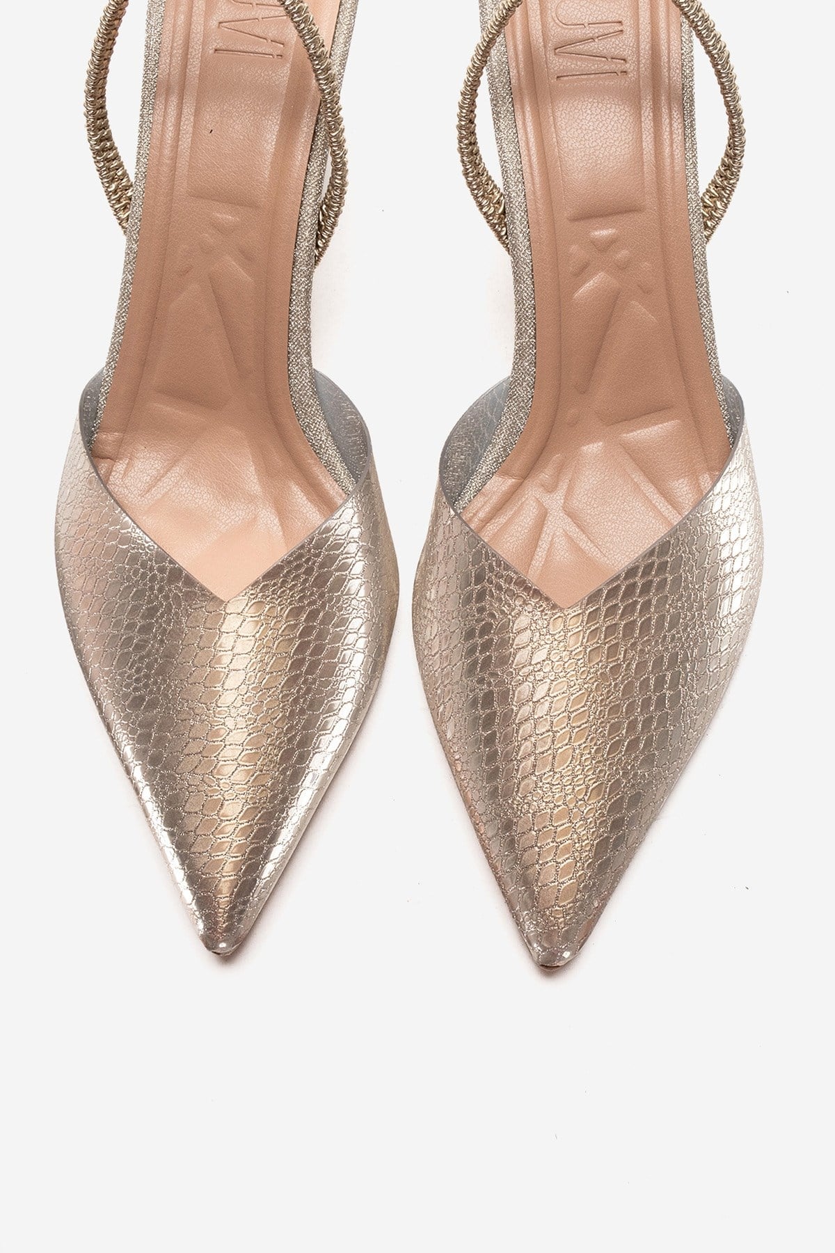 RENOS - Gold Pointed Toe Stiletto Pump (Women)