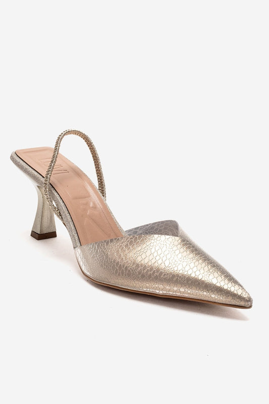 RENOS - Gold Pointed Toe Stiletto Pump (Women)
