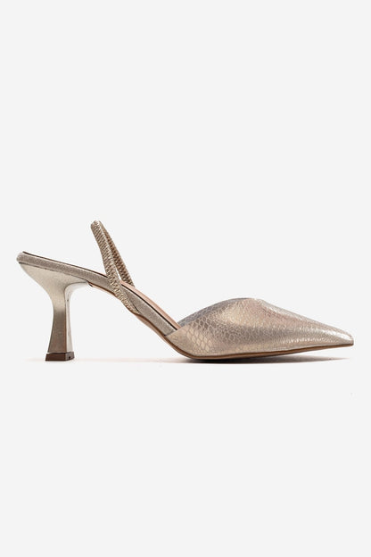 RENOS - Gold Pointed Toe Stiletto Pump (Women)