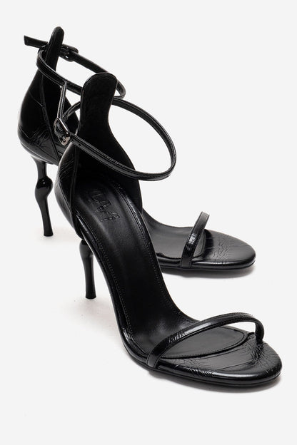 Yelena - Black Patent Thin Strap Stiletto Pump (Women)