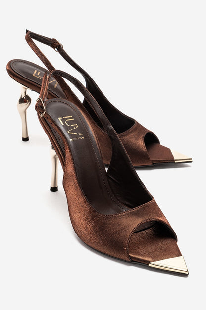 AMORE - Zapatos de tacón estilo slingback en bronce (Mujer)