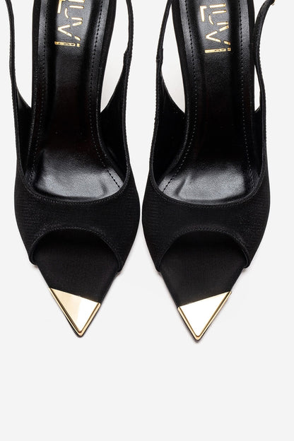 AMORE - Zapatos de tacón estilo "Slingback Stiletto" negros (Mujer)