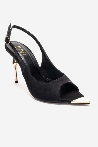 AMORE - Zapatos de tacón estilo "Slingback Stiletto" negros (Mujer)