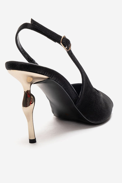 AMORE - Zapatos de tacón estilo "Slingback Stiletto" negros (Mujer)