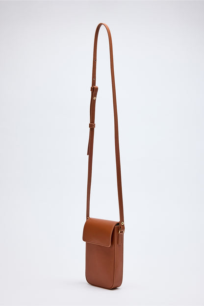Ales Cognac Brown Mini Crossbody Bag - Fw25-0001