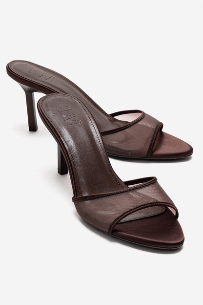 Monroe - Brown Stiletto Heel Mule (Women)