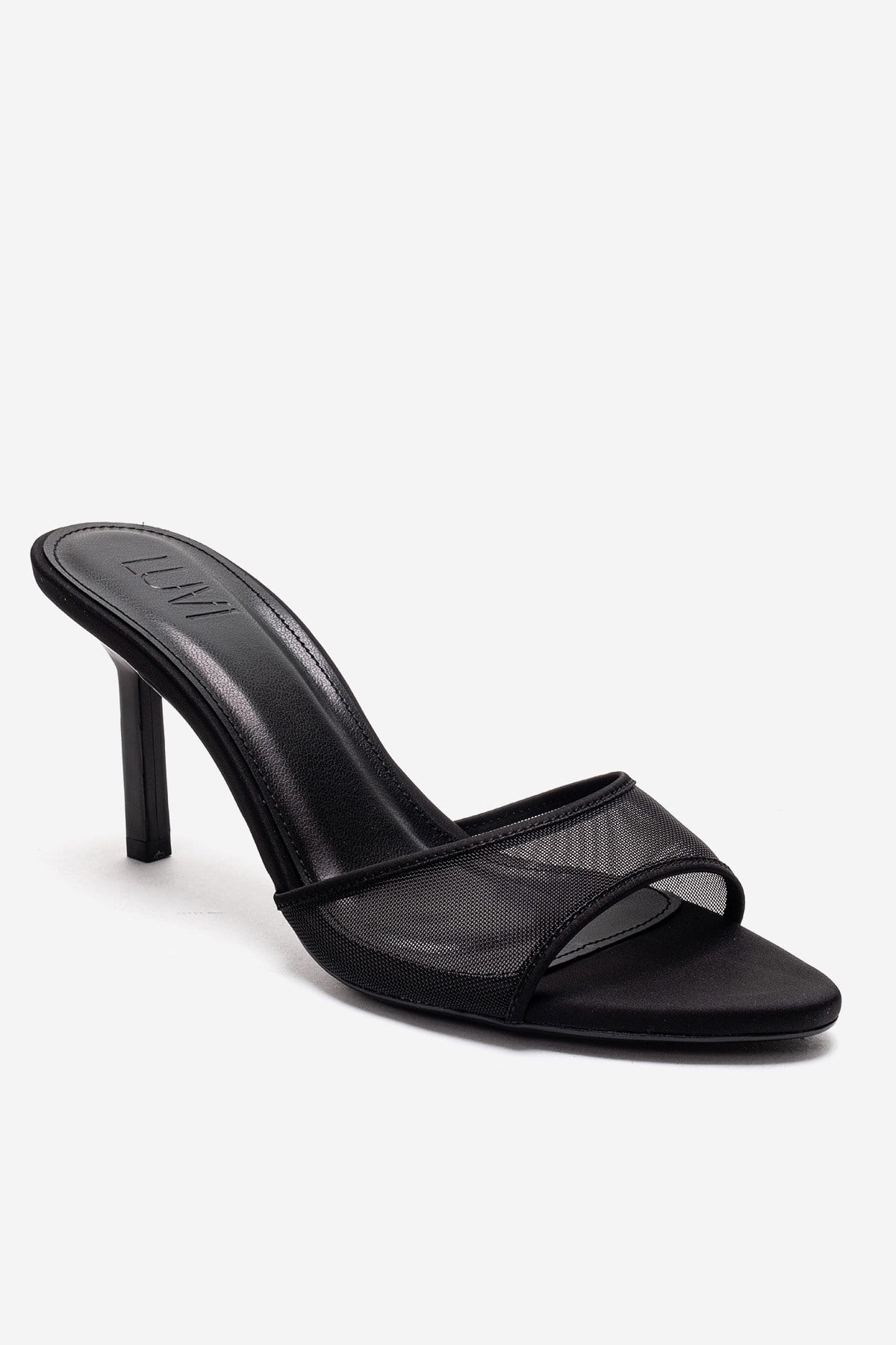 Monroe - Black Stiletto Heel Mule (Women)