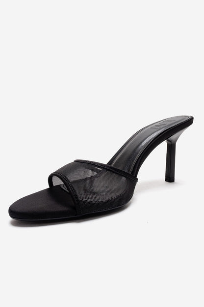 Monroe - Black Stiletto Heel Mule (Women)