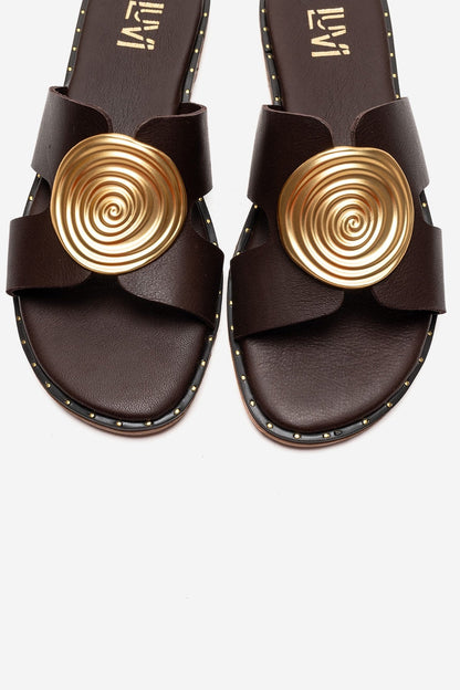 Nolita - Brown Genuine Leather Slide (Women)