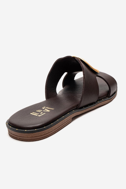 Nolita - Brown Genuine Leather Slide (Women)