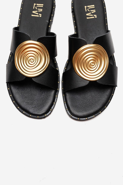 Nolita - Sandalia de cuero genuino negro (Mujer)