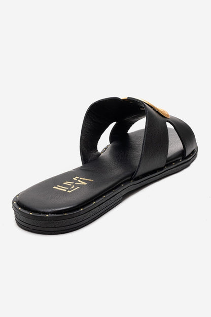 Nolita - Sandalia de cuero genuino negro (Mujer)