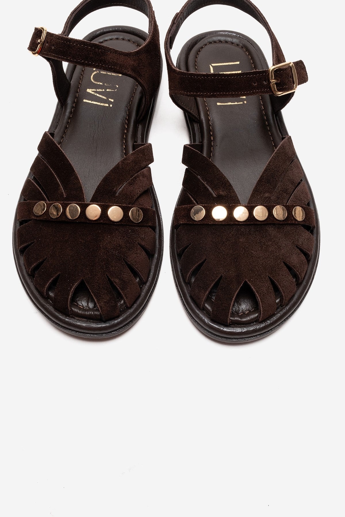 CHIELA - Brown Genuine Leather Ankle Strap Sandal (Women)