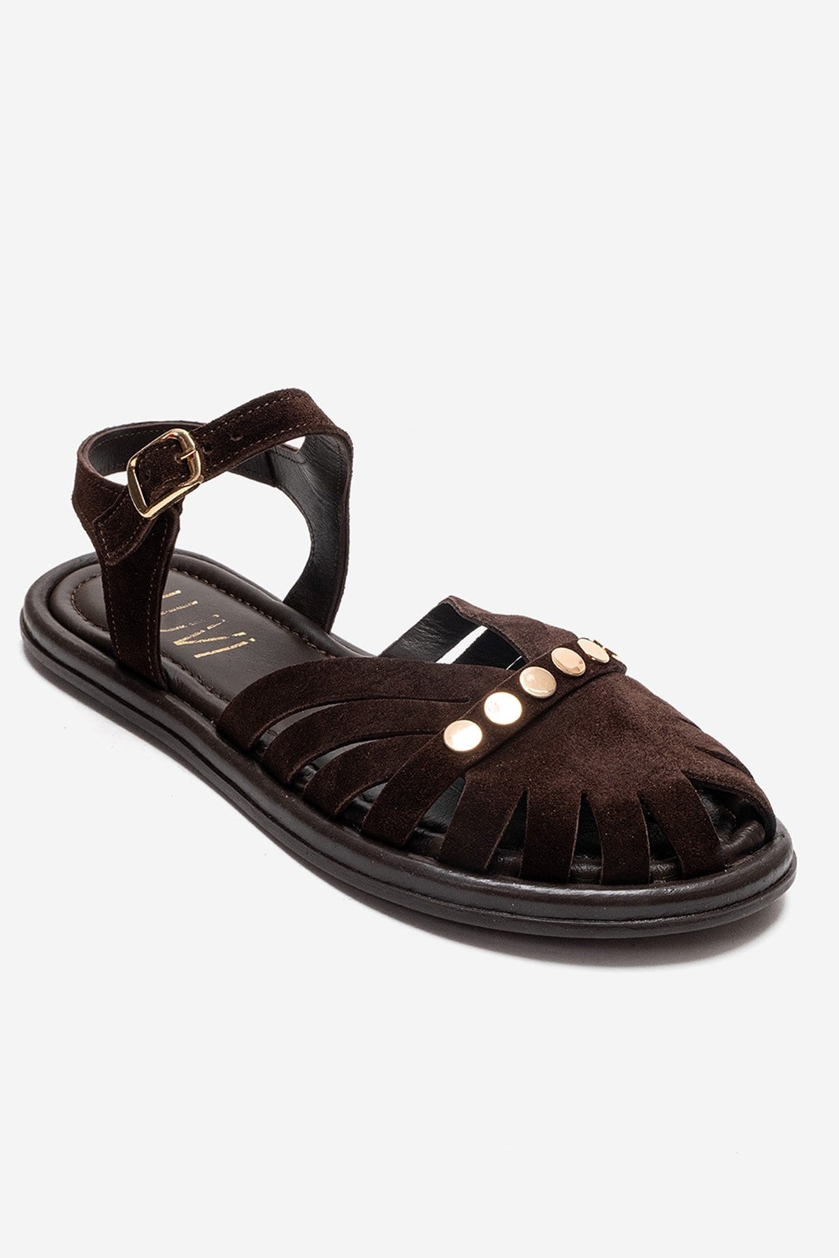 CHIELA - Brown Genuine Leather Ankle Strap Sandal (Women)