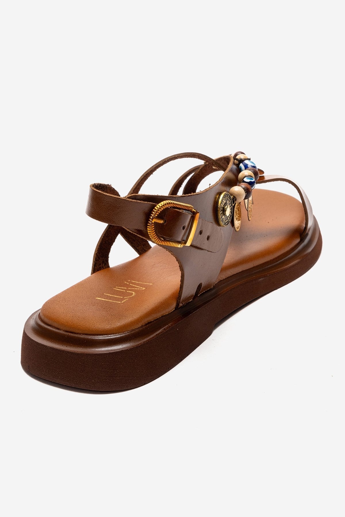 HUSH - Cognac Genuine Leather Beaded Toe-Post Sandal (Women)