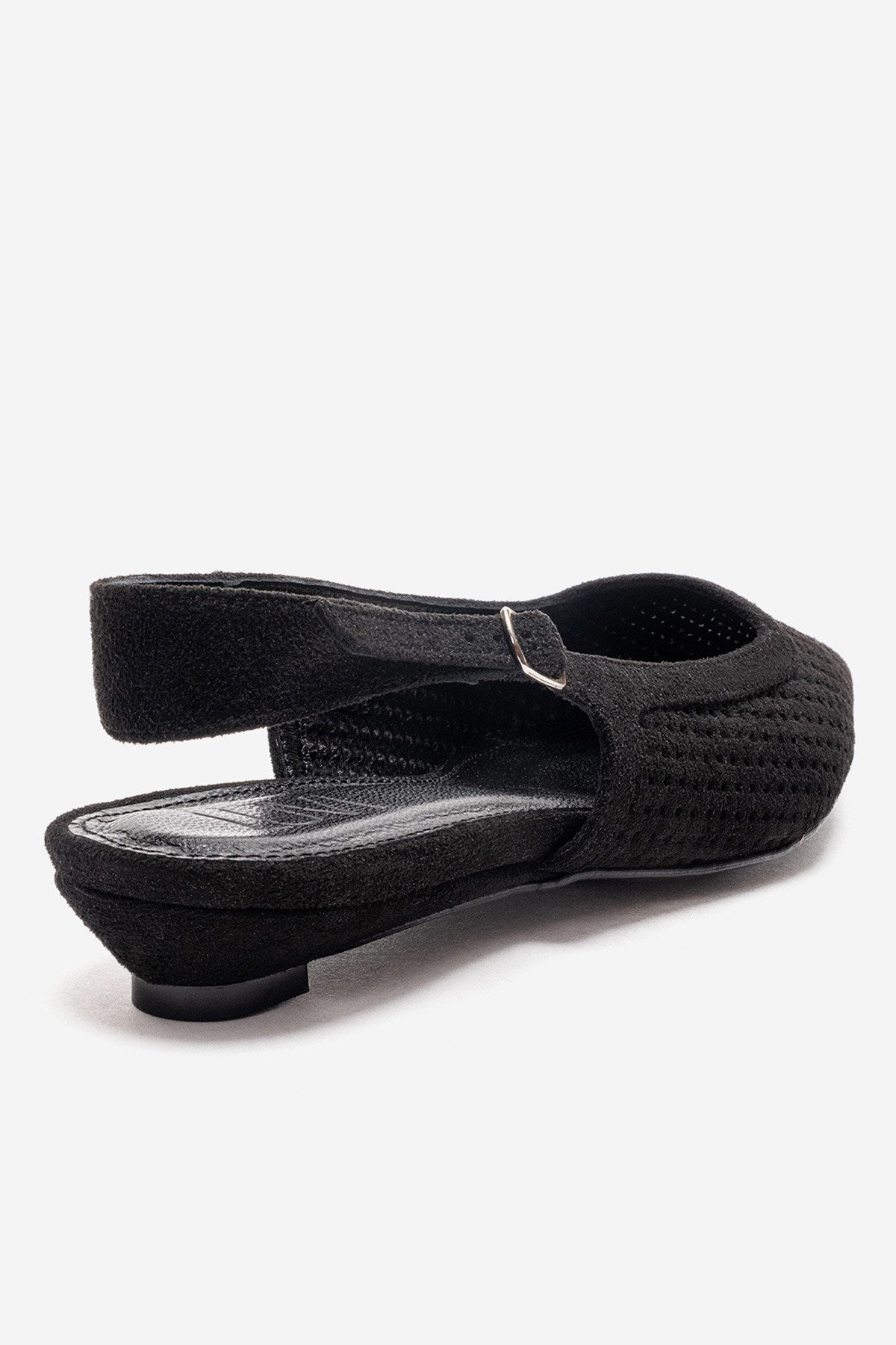 AVIVA - Zapatos de tacón bajo de piel auténtica negra con puntera en punta (Mujer)