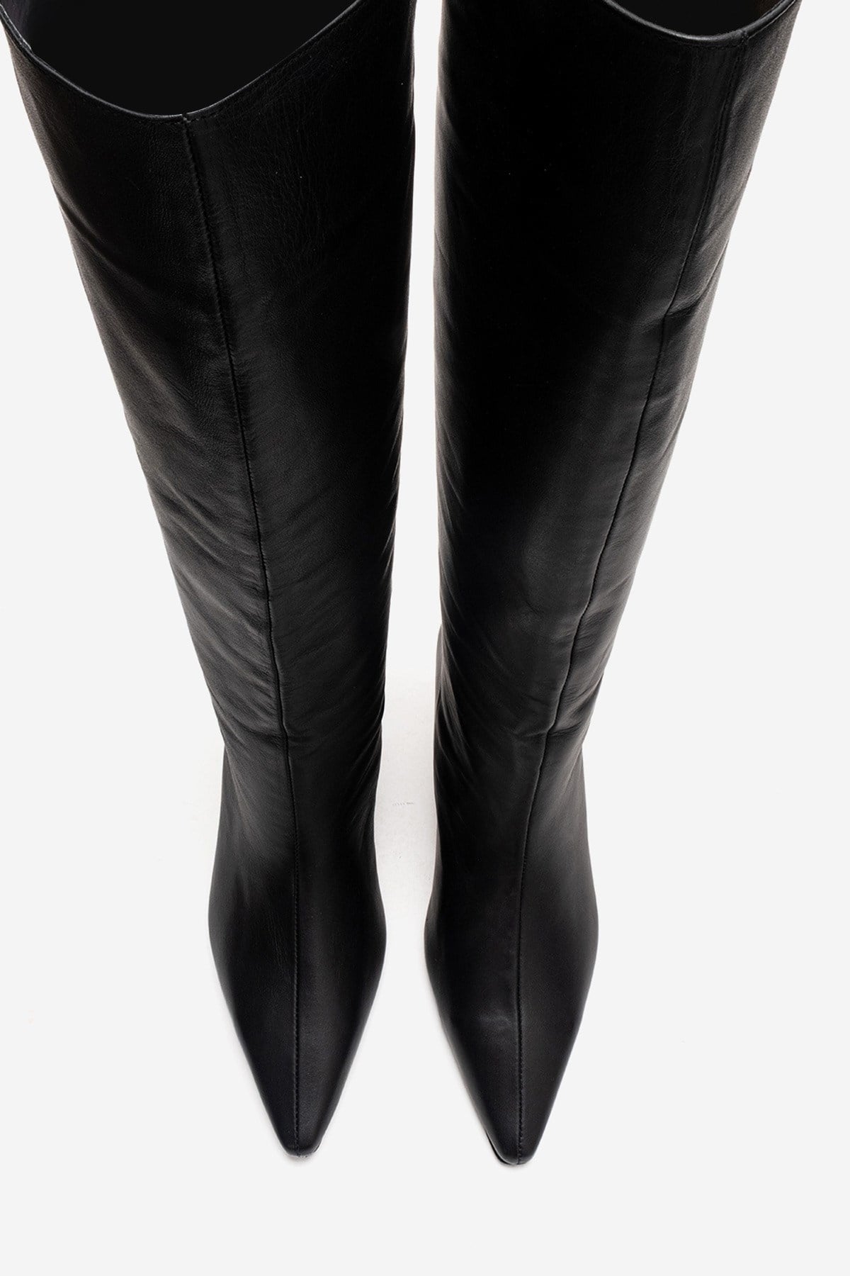 CORVEL - Black Genuine Leather Knee-High Heeled Boot (Women)