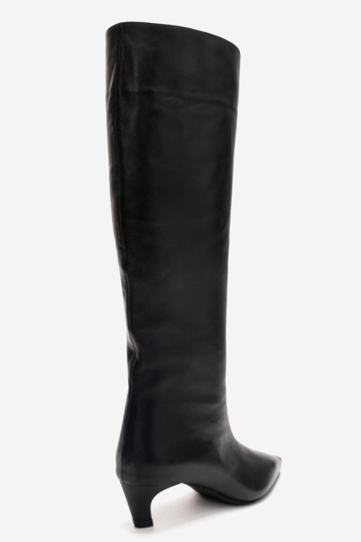 CORVEL - Black Genuine Leather Knee-High Heeled Boot (Women)