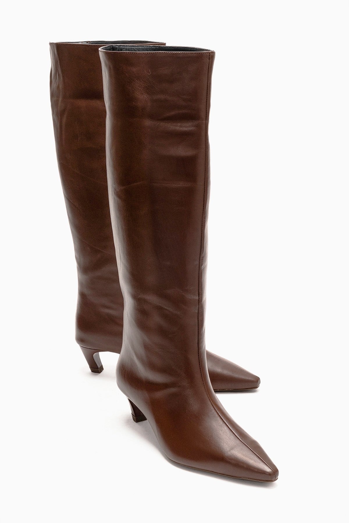 CORVEL - Cognac Genuine Leather Knee-High Heeled Boot (Women)