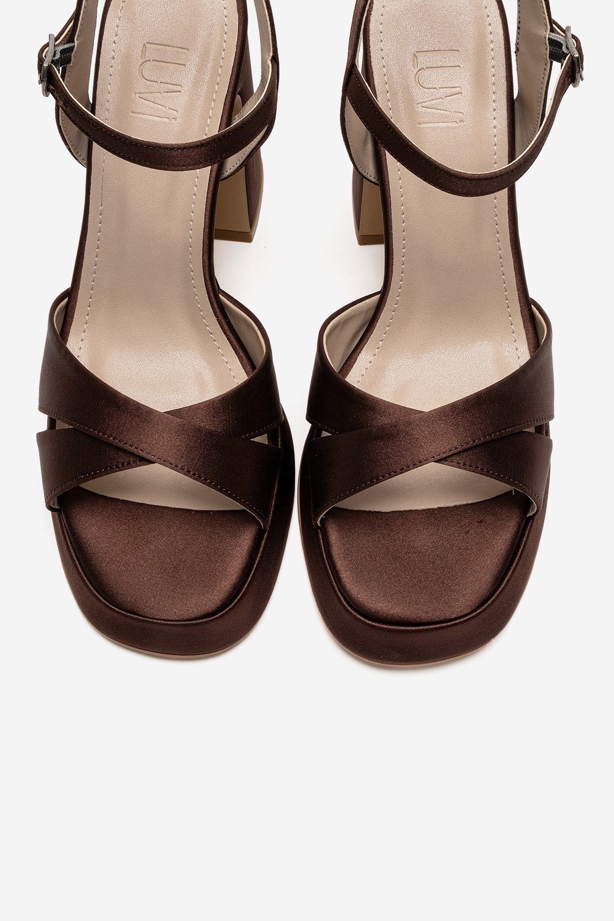 LELLO - Brown Satin Heeled Shoe (Women)