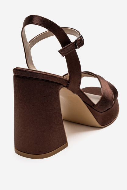 LELLO - Brown Satin Heeled Shoe (Women)