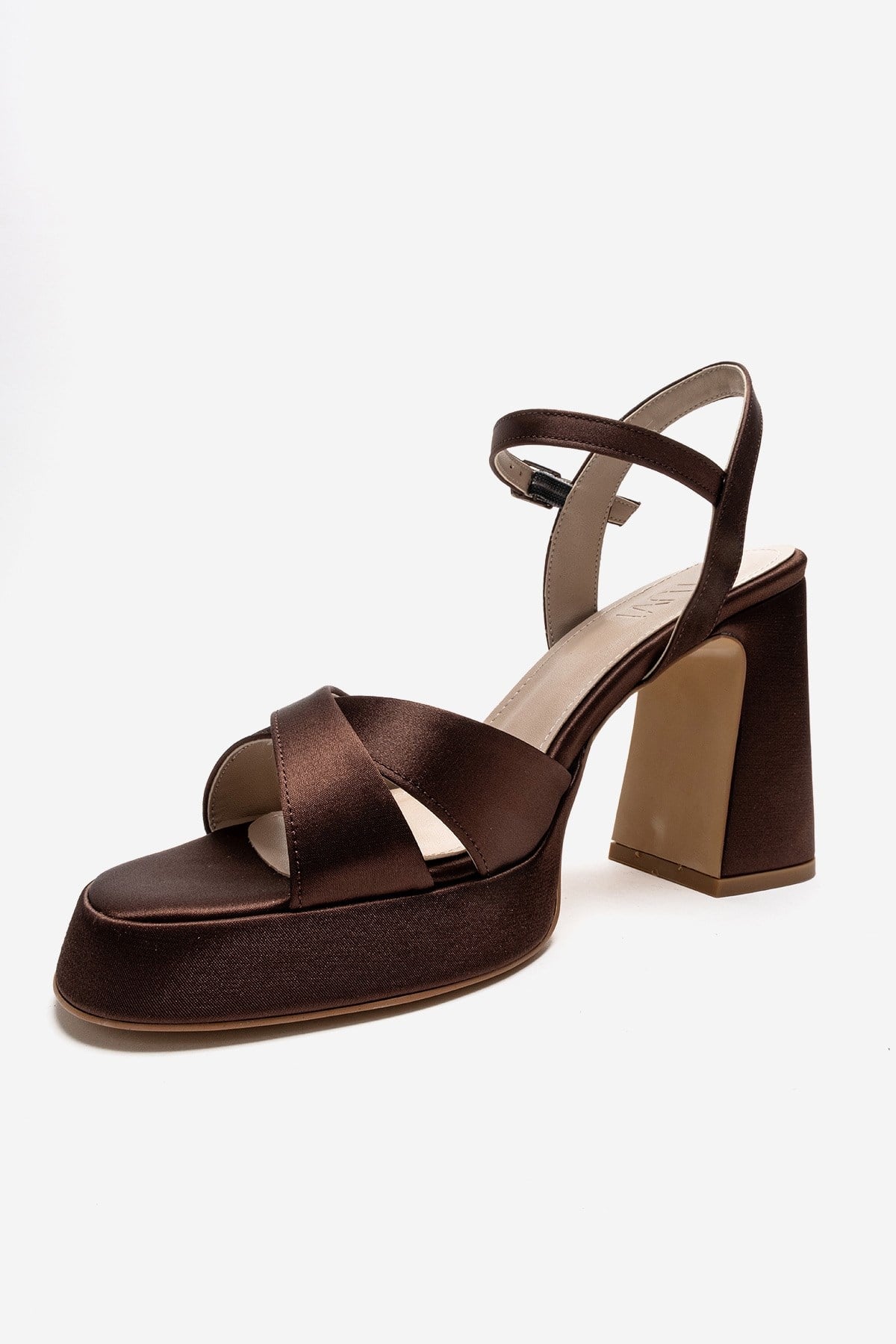 LELLO - Brown Satin Heeled Shoe (Women)