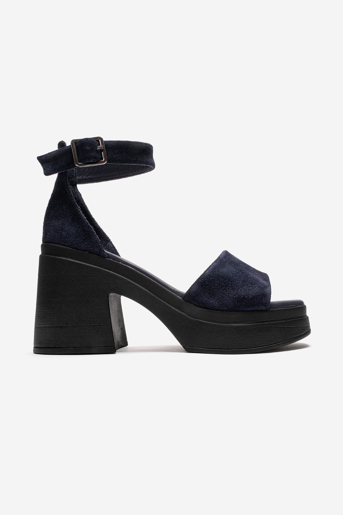 Margot - Navy Genuine Leather Platform Heel Sandal (Women)